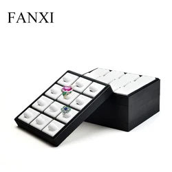 Fanxi New Finger Ring Display Tray Earrings Ear Stud Display Tray Black & White Ring Organizer Expositor Holder for Showcase Fanxi New Finger Ring Display Tray Earrings Ear Stud Display Tray Black & White Ring Organizer Expositor Holder for Showcase