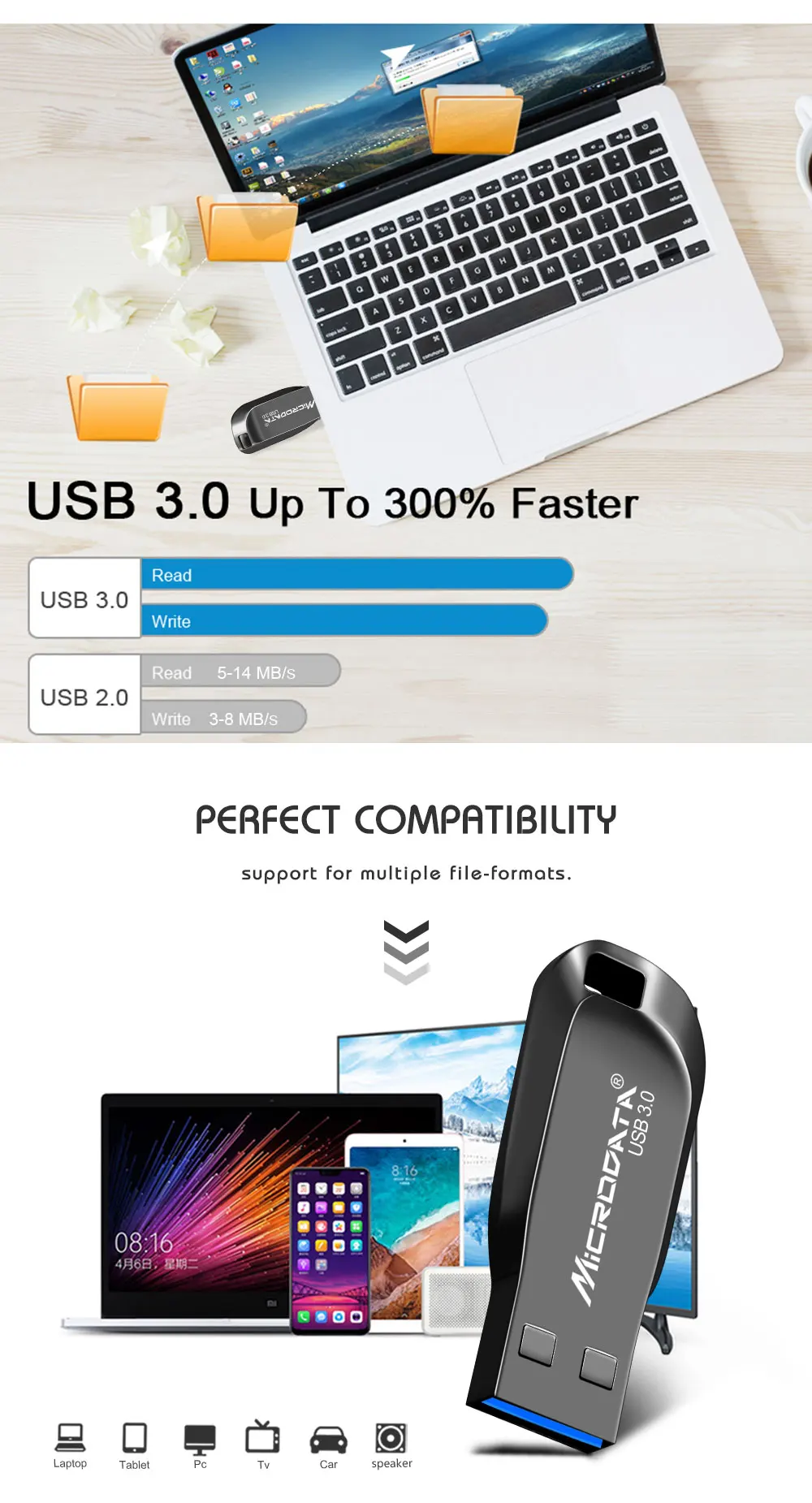 Серебристый/черный металлический USB флеш-накопитель Usb 3,0 флеш-накопитель 64 Гб 128 ГБ высокоскоростной флеш-накопитель 32 Гб 16 Гб мини USB флешка брелок флешка