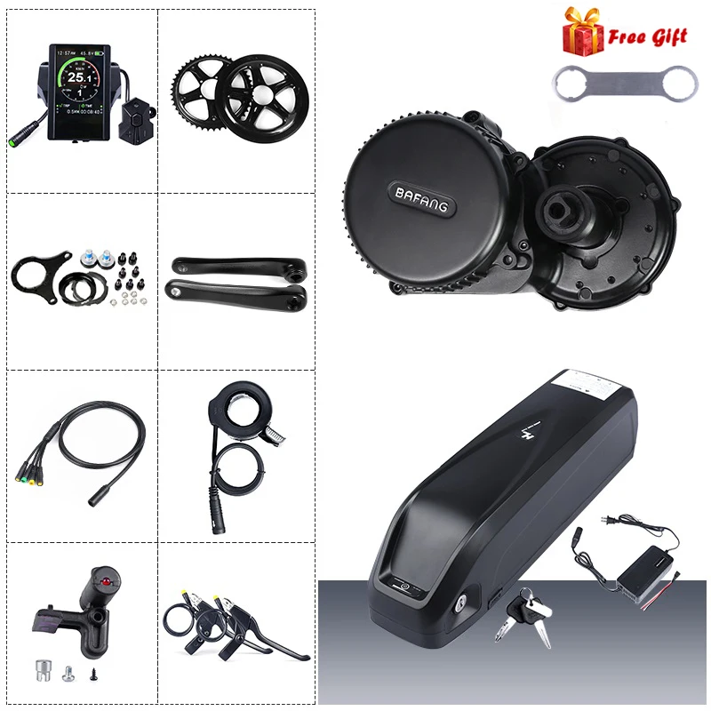 Sale 48V 350W Bafang BBS01 BBS01B Mid Drive Motor Electric Bike Conversion Kit W/ 12Ah/ 17.5Ah E-bike Battery built in Samsung Cells 0