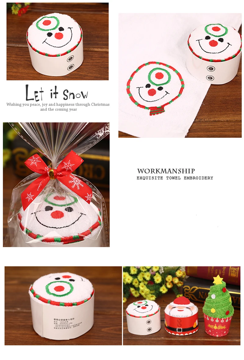 Новое поступление, рождественское креативное Подарочное полотенце с изображением пирожных, ткань для мытья посуды, рождественское милое полотенце, подарки