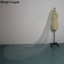 Элегантные женские однослойные 3 М Длинные Свадебные вуали с кромкой Фата до пола Свадебные вуали с гребешком Sluier Фата, свадьба Mingli Tengda