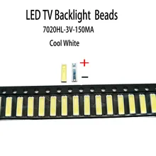YONGYUEKEJI 100 шт./лот smd led 7020 3v 150ma бусинковые лампы холодный белый свет для ремонта светодиодная подсветка ЖК-телевизора бар с зеркальной полировкой, Лидер продаж