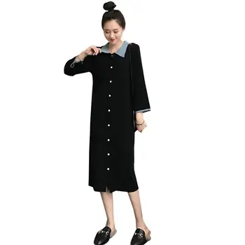 

2019 New Spring Autumn Pregnant Women Patchwork Causal Dress Pregnancy Clothing For Maternity Plus Size Nursing Vestido Q722