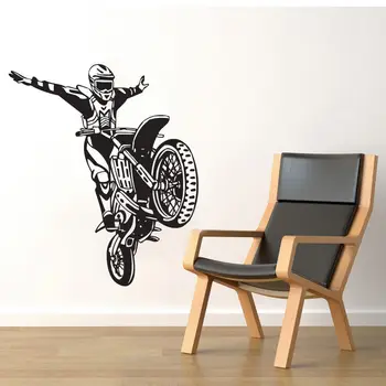 

Dirt Bike Motorcycle Motocross Stunt Wall Decal Decor Vinyl Art Sticker 70x60cm