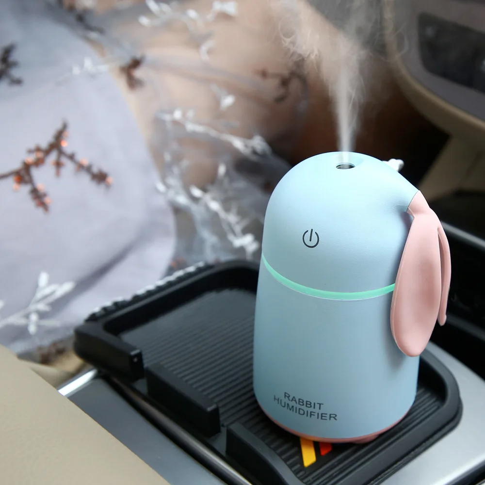 New Arrival Cartoon Cute Rabbit Air Humidifier Mini USB Creative Home/ Office Diffuser LED Night Light Mist Maker Fogger 
