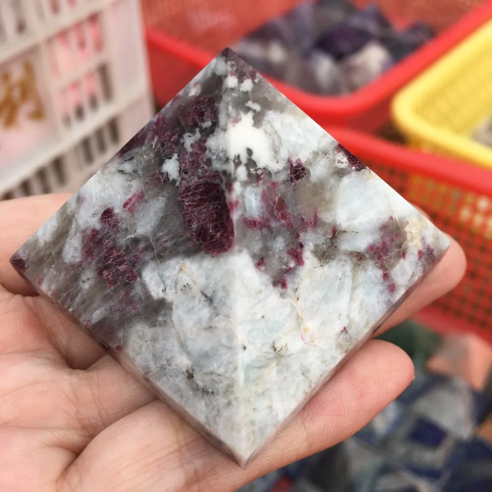 

50mm NATURAL RARE red Tourmaline QUARTZ CRYSTAL pyramid HEALING