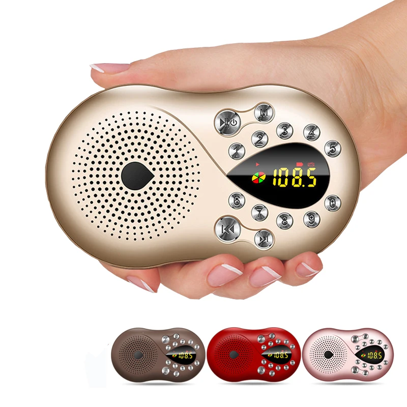 Museeq W 044CC мини Портативный радио Ручной цифровой FM USB TF MP3 плеер Динамик