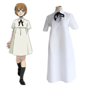 

Hot Anime GANGSTA cosplay Nina Girls White Dress With Ribbon short sleeve Casual Dress Nina Carnival Summer Lolita Dress