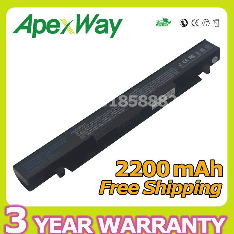 

Apexway Battery for Asus X450C X450E X450L X450V X450VC X450VE X450VP X452C X452E X452EA X452EP X550V X550C X550CA X550CC R510C