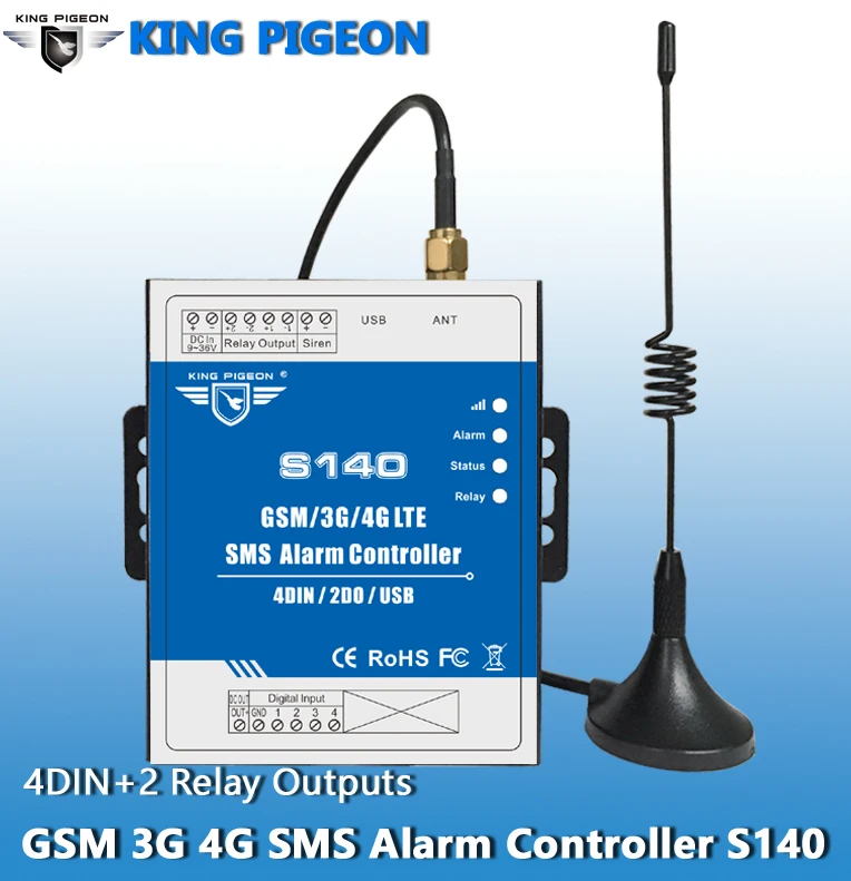 S140 Free Shipping GSM/SMS/3G/4G Remote Alarm Controller No Distance Limitation 4 Digital Inputs Power Lost/recover Alarm S140 Free Shipping GSM/SMS/3G/4G Remote Alarm Controller No Distance Limitation 4 Digital Inputs Power Lost/recover Alarm