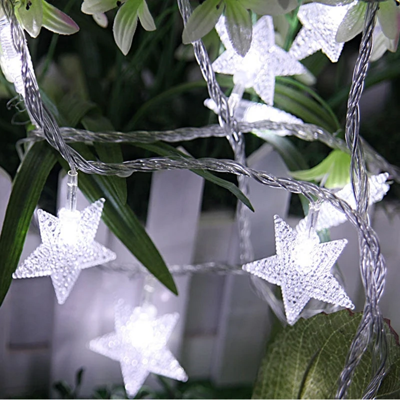 Star Shaped LED Fairy String Light 1M 2M 4M 10M 3*AA Battery Operated