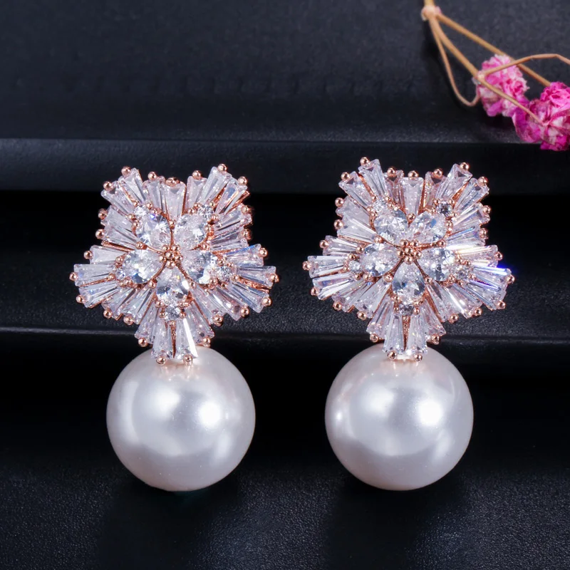 Orecchini A Cerchio Con Perle E Zirconi - Argento 925 Ipoallergenico - Donne E Ragazze - 4