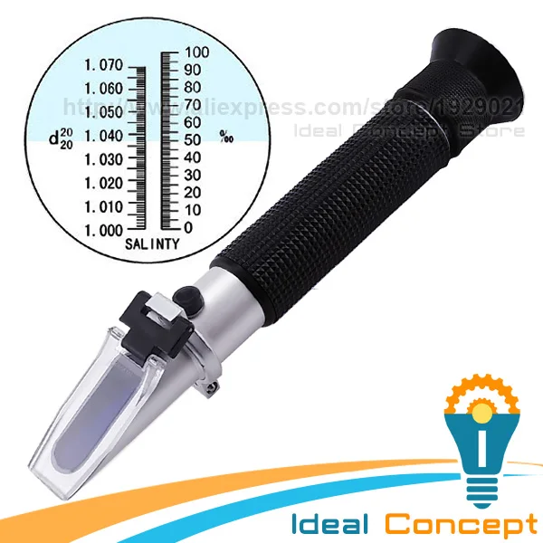 Traditional NaCI Salinity Refractometer Brix ATC Aquarium Salt Water