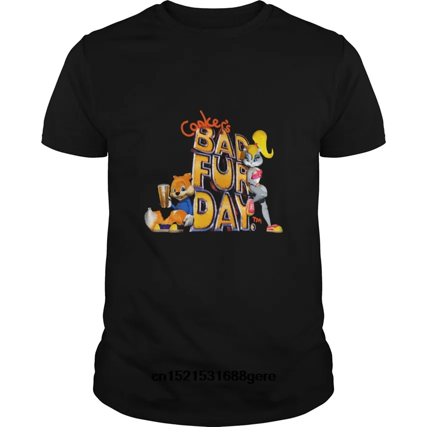 

Funny T-shirt Conker S Bad Fur Day N64 Retro Game Fan Breathable Tshirt Men Tee