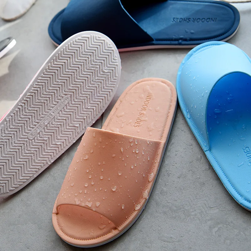 Summer Home Slippers Women Indoor Flat Shoes Solid Color Non-slip Lovers Bathroom Slipper Unisex Floor Slides SH021509