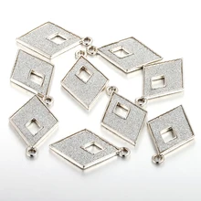 Moda 10pcs 23*37MM losango Liga de Zinco encantos pingentes Colares DIY Pulseiras Jóias Acessórios MC50