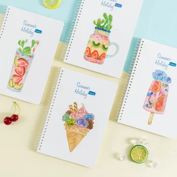 

Hot summer drink 4 style random Coil Notebook Office Stationery Diary Planner Notepad for School Student Creative Gift