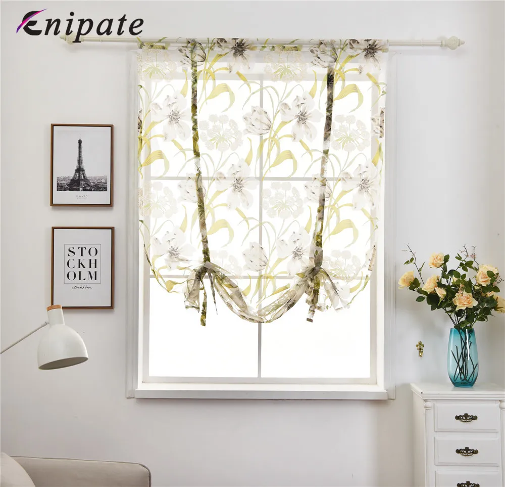 Enipate New Rome Short Yarn Curtain Jacquard Roman Blinds Floral