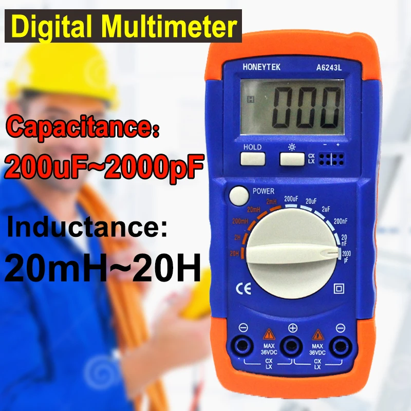 New Portable LCD Electronic Capacitance Inductance Tester multimeter LC Meter 2nF 200uF & 2mH