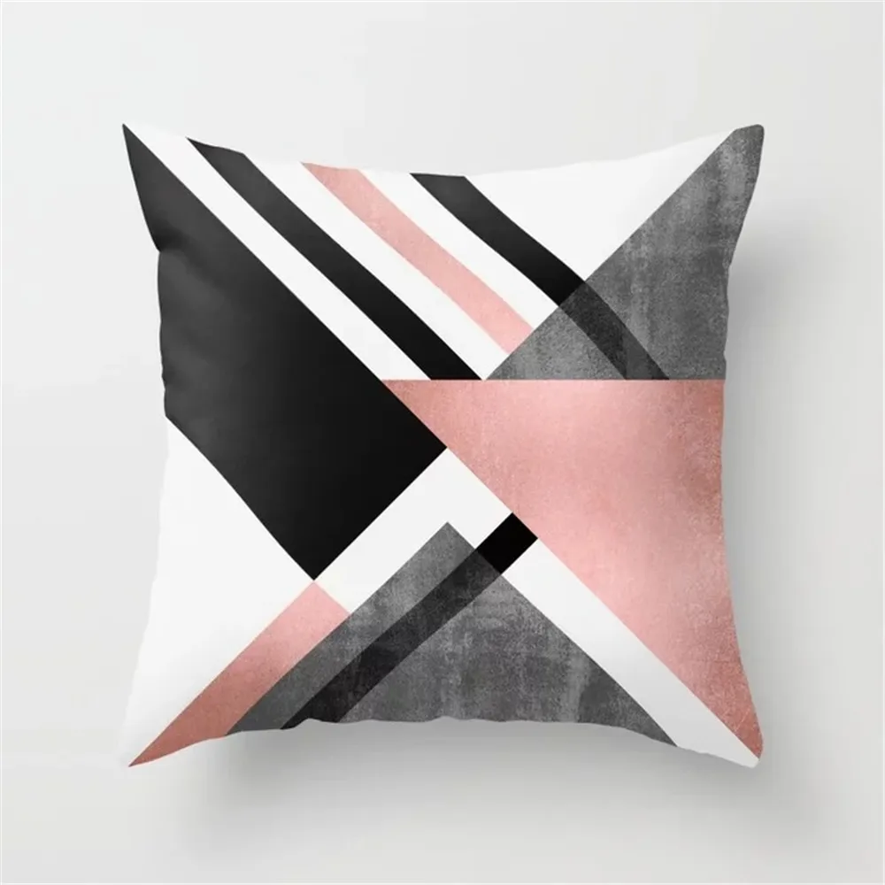 

Pink Marble Grain Nordic Extremely simple peach velvet cuddle pillowcase waist pillow cushion Cover