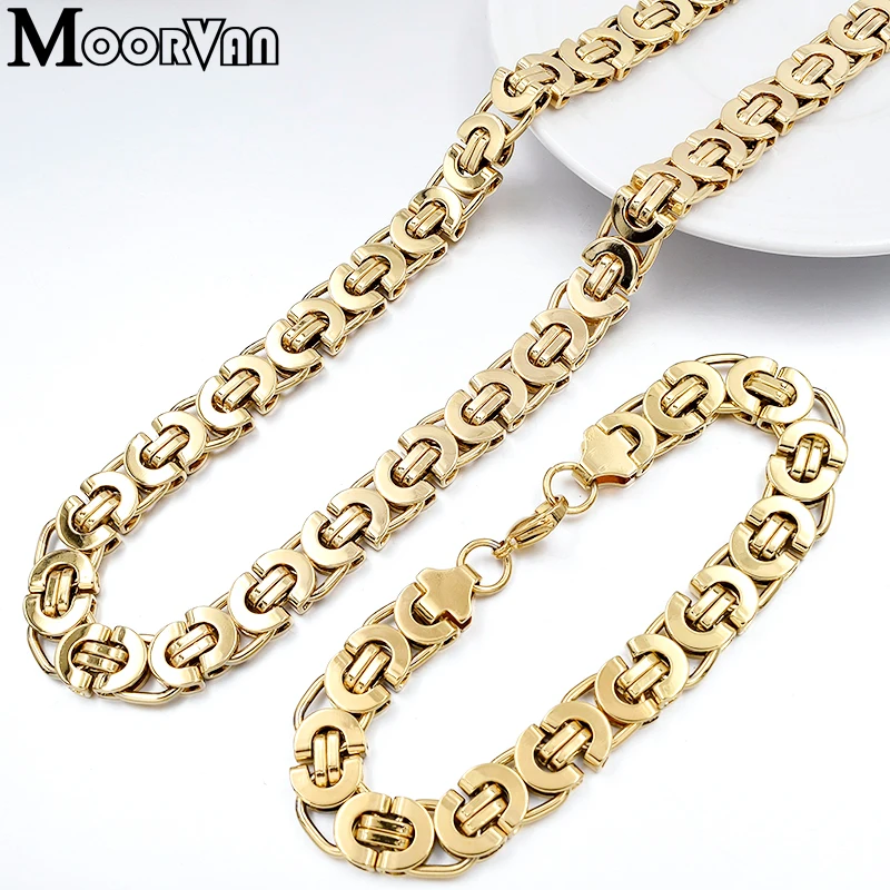 Ювелирный Комплект из колье и браслета нержавеющей стали|jewellery fashion|jewellery for