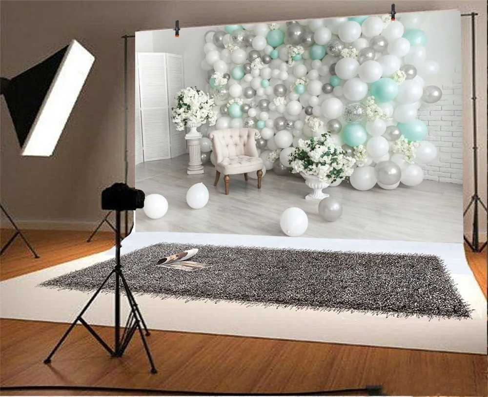 Laeacco Armchair Balloons Flowers Baby Birthday Party Interior Scene Photography Backgrounds Photographic Photo Backdrops Studio Laeacco Armchair Balloons Flowers Baby Birthday Party Interior Scene Photography Backgrounds Photographic Photo Backdrops Studio