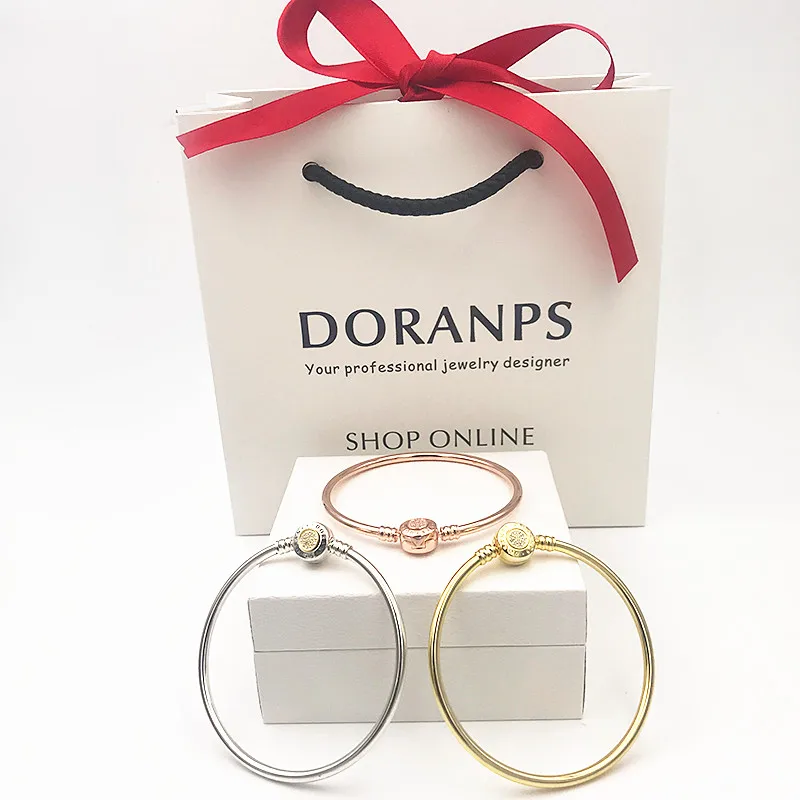 

2019 NEW Luxury Brand 3 color Not fade S925 chain golds bangles silver charms bracelets 925 original jewelry,1pz