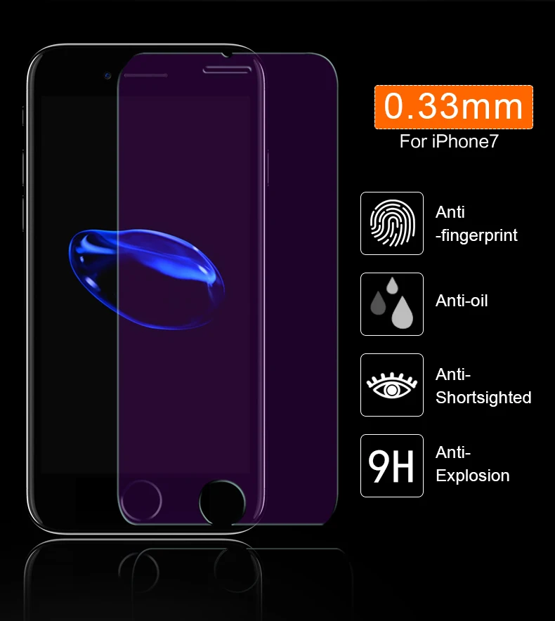 Анти-синее стекло на iphone 7 6s 5s se 5C синий луч света закаленное стекло для iphone 7 8 Plus для iphone X XS XR XS MAX стеклянный экран