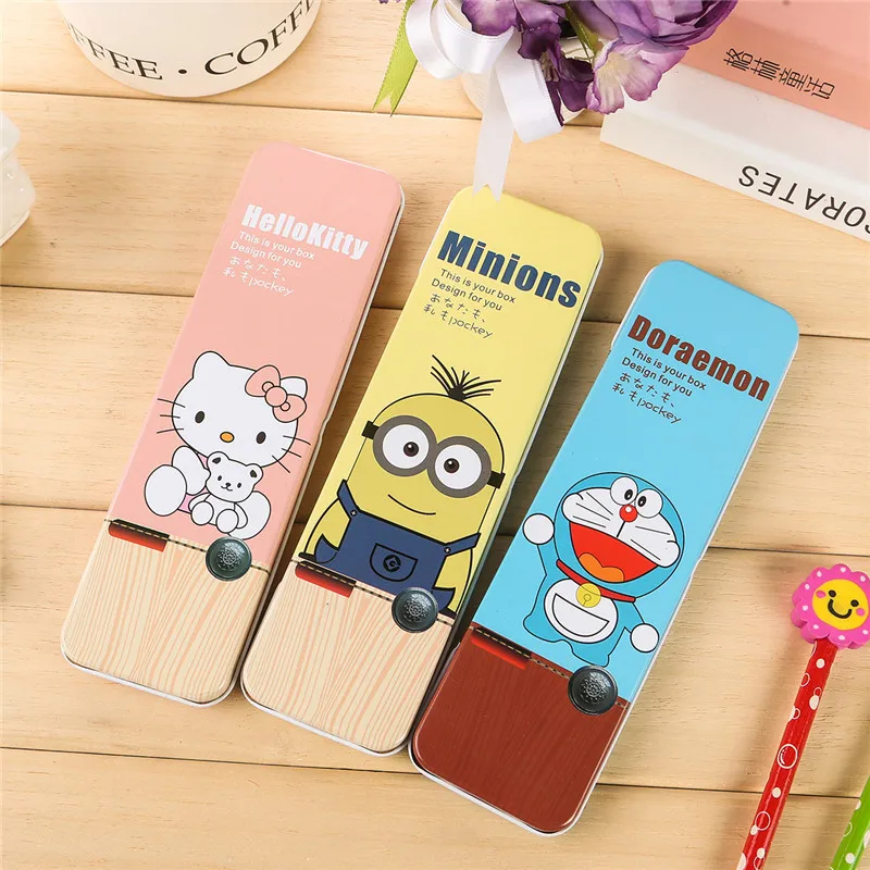 Wholesale Pencil Case Korean Stationery,Cartoon Metal Doraemon Pencil