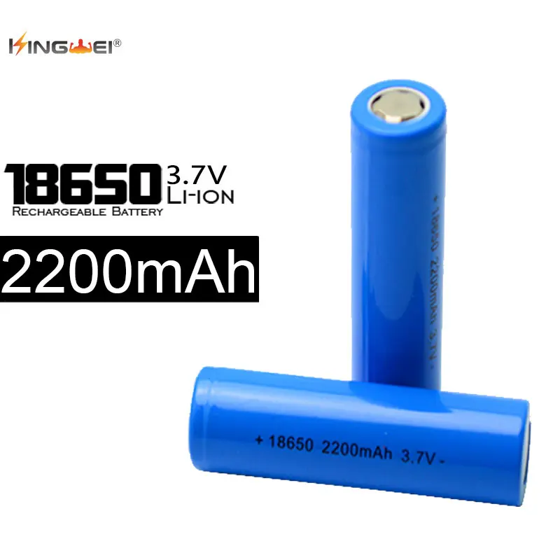 10Pcs/lot kingwei 18650 Battery 2200mah 3.7v Li-ion Rechargeable Batteries ICR Lithium flat top | Электроника