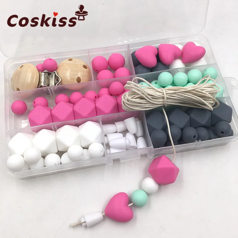 Baby Silicone Teething DIY Crafts Set Pacifier Clips Toy Safe And Natural Silicone Bead Teether Baby Nursing Necklace Pendants Baby Silicone Teething DIY Crafts Set Pacifier Clips Toy Safe And Natural Silicone Bead Teether Baby Nursing Necklace Pendants