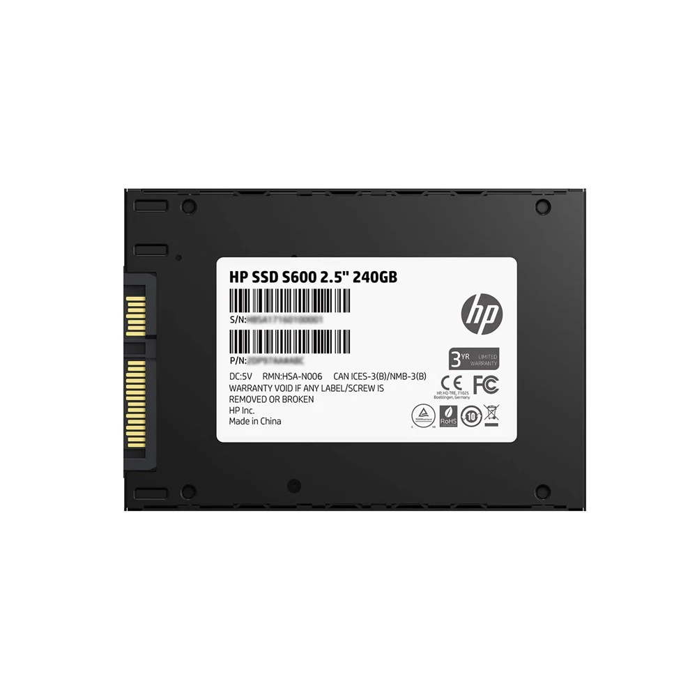 HP SSD 120 ГБ S600 2 5 &quotSATA III 3D NAND Внутренний твердотельный накопитель до 520 МБ/с./С/500