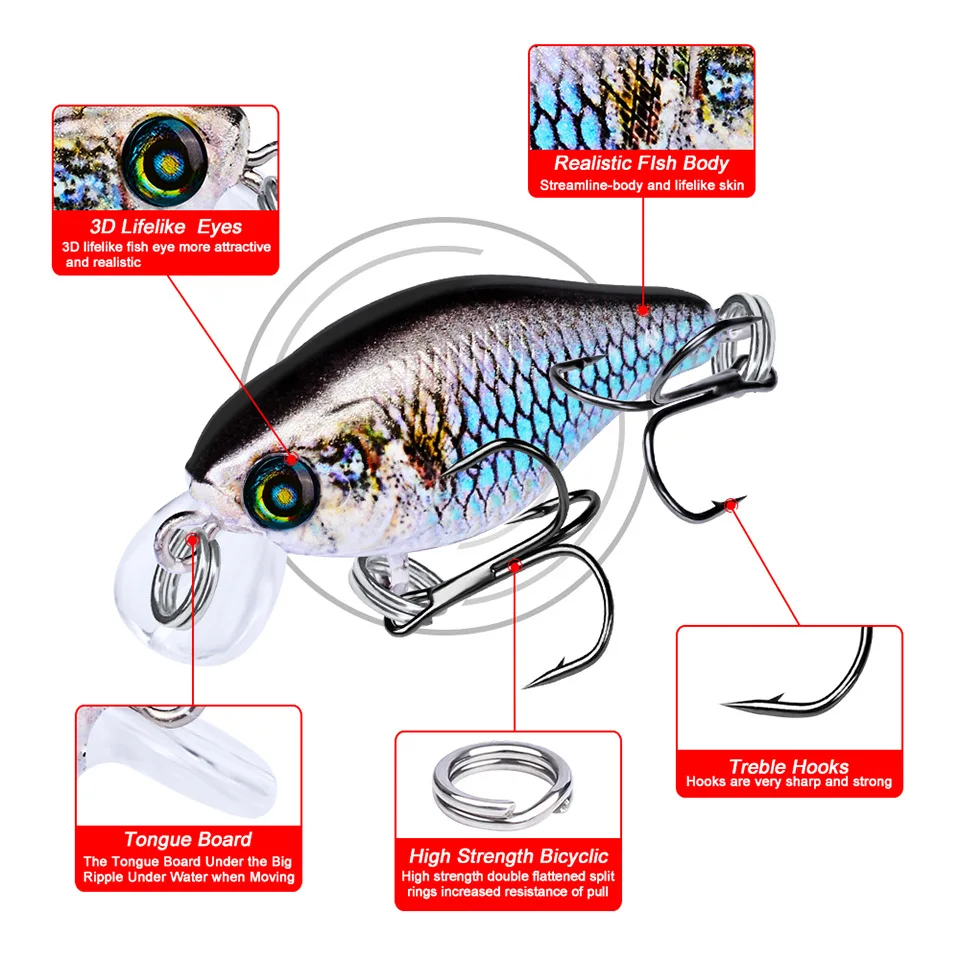 Mini Crankbait Fishing Lure 45mm 4g Topwater Artificial Japan Hard Bait Minnow Swimbait Trout Bass Carp Fishing Bionic painted