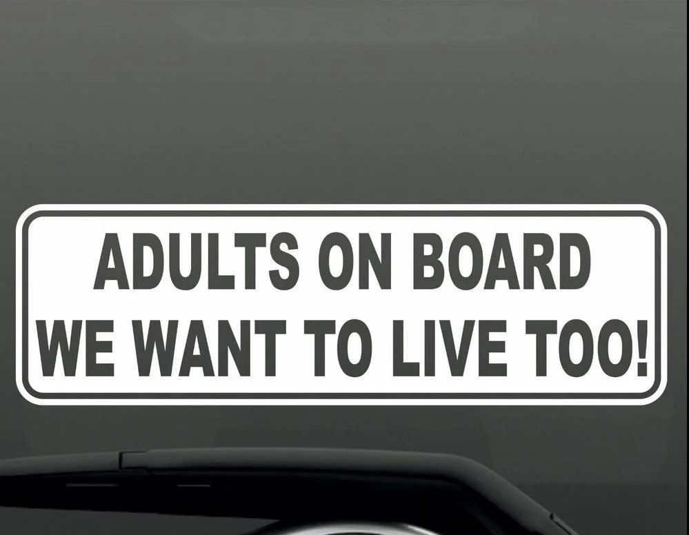 

Funny Adult on Board Sticker Vinyl Decal Baby Joke Window Jdm 23x9cm