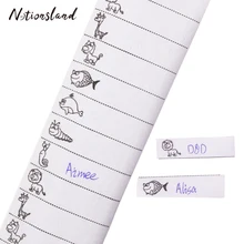 100 unids/pack blanco lavable hierro en etiquetas de nombre tela para prendas de vestir marcador de etiquetas de ropa etiquetas accesorios de costura