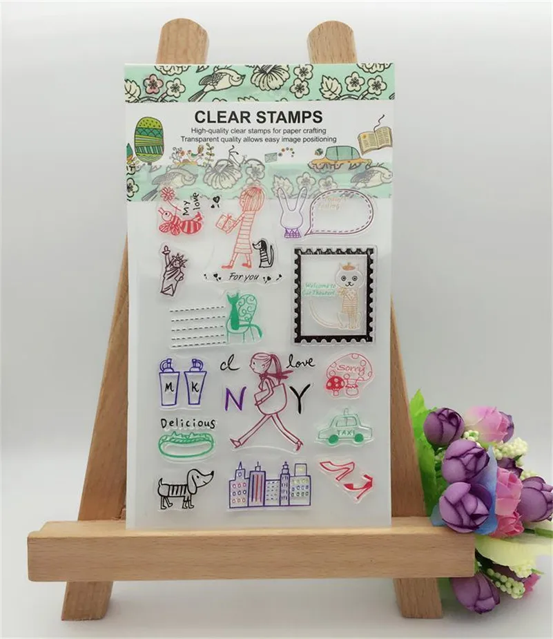 

lovly girl DIY Calendar Transparent Clear Rubber Stamp Seal Paper Craft Scrapbooking Decor paper card YUW101
