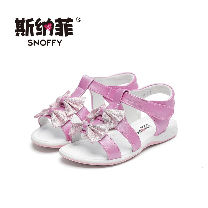 

Snoffy Summer Girls Pricess Sandals Lace Bow Children Wedding Shoes Genuine Leather Dancing Shoes For Girls TX278