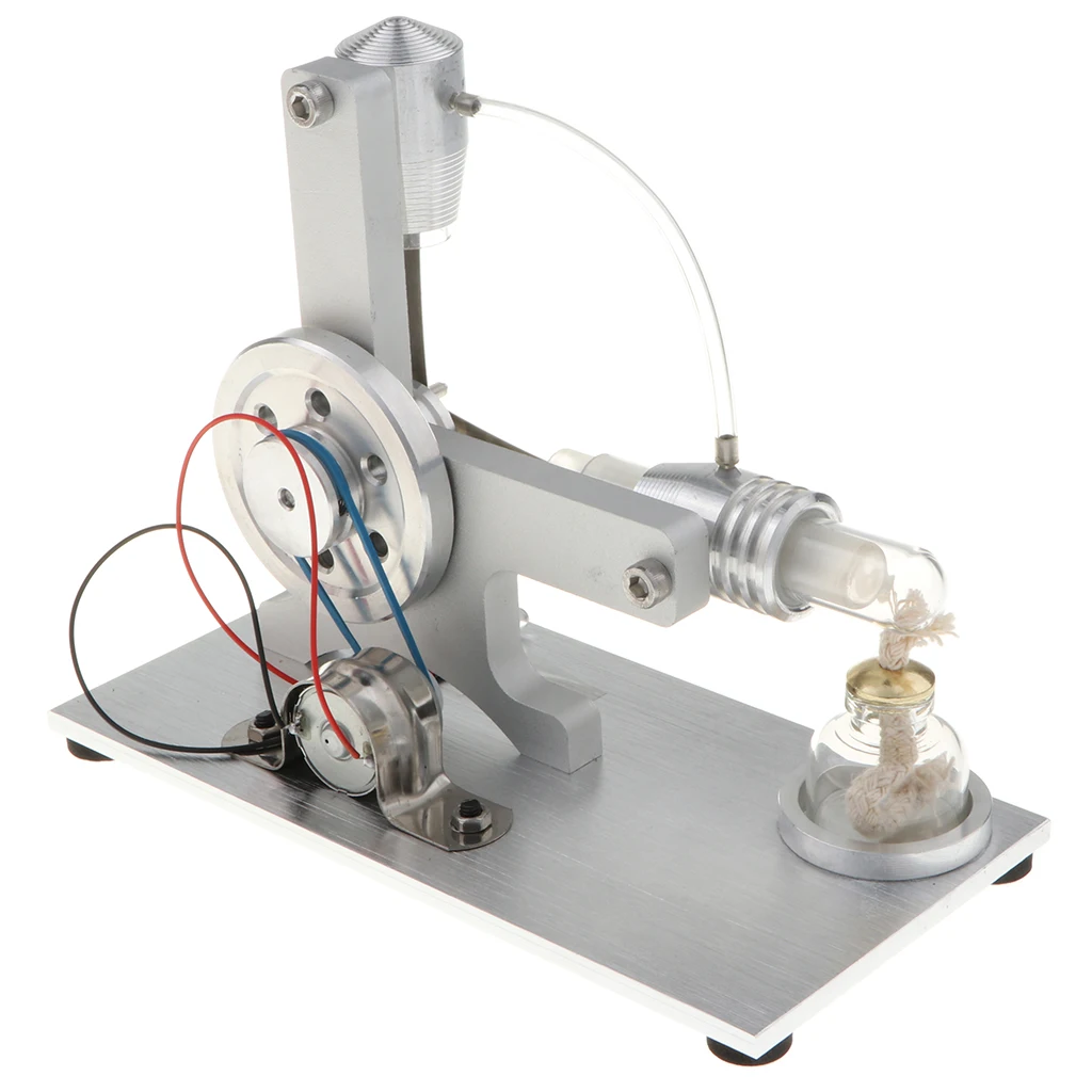 

Mini Size L-shape Stirling Engine Model Motor Power Electricity Generator Physical Experiment Kits Educational Toy