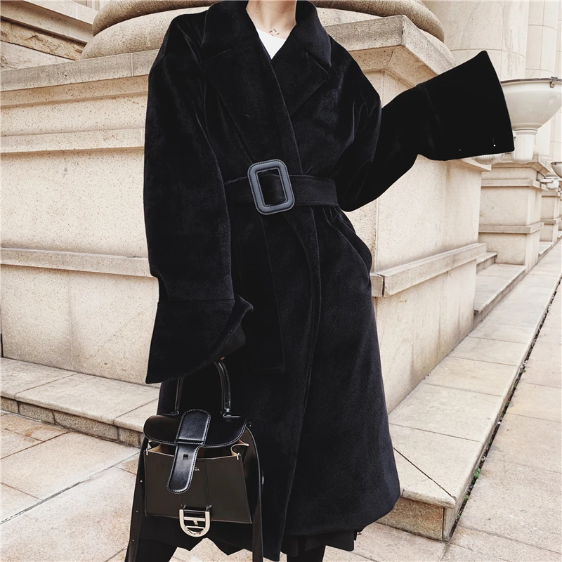 De Section À 1 Femme Version Avec Était Hiver Envoyer Mince 2018 Taille Coréenne La 2 Longue Ceinture Veste Nouvelle nwI6p0