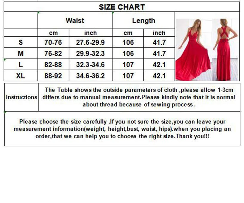 Sexy dress Multiway Wrap Convertible Boho Maxi Club Red Dress Bandage Long Dress Party Bridesmaids Infinity Robe Longue Femme