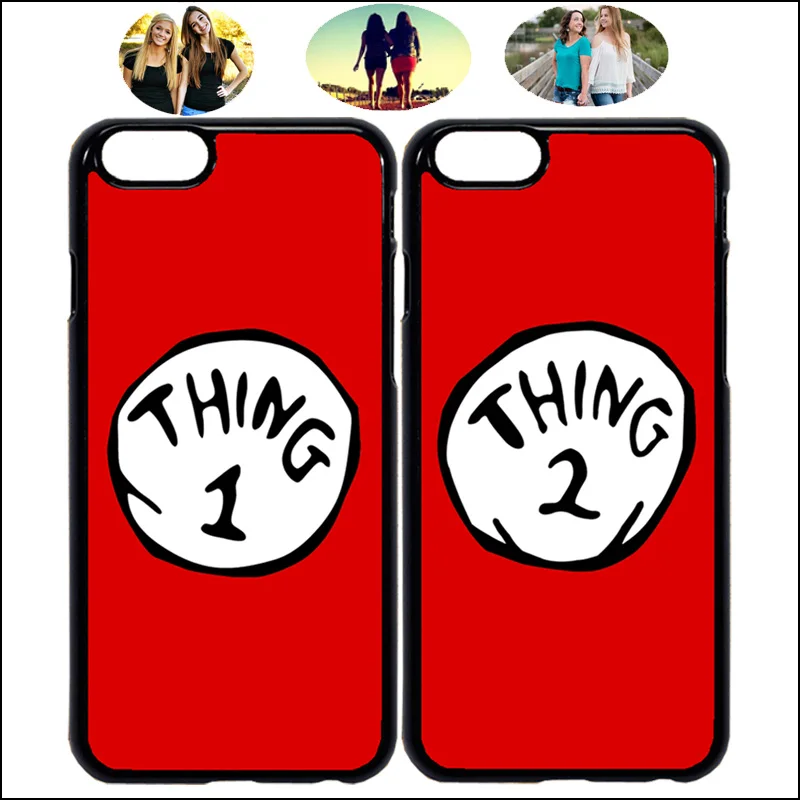 Чехол для iPhone X 7 8 Plus XsMax Samsung S9 S10e + закаленное стекло Red Thing 1 &amp 2 Dr Seuss Best Friends |