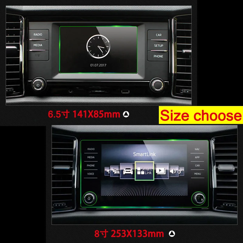 Стеклянная Автомобильная Защитная пленка для gps навигатора Skoda Kodiaq Karoq 2017 2018 2019 2020