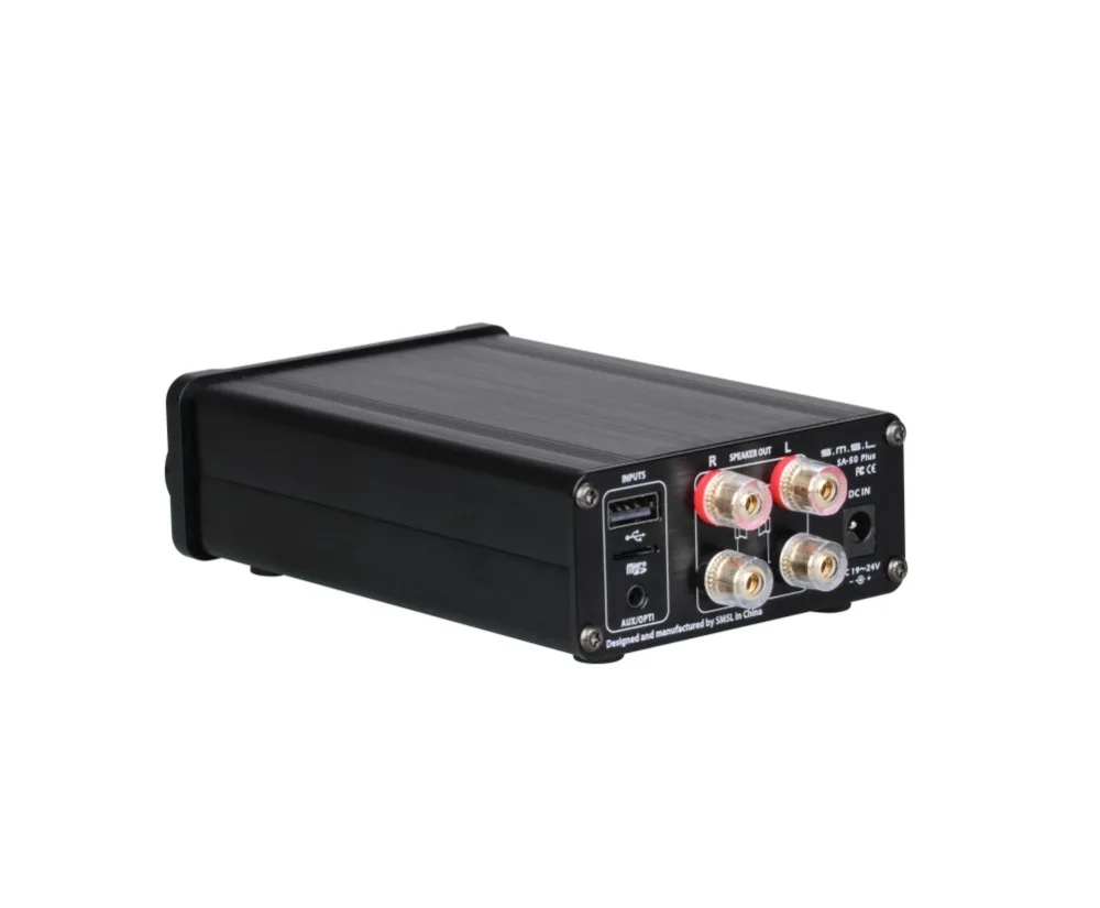 SMSL SA-50 Plus мини HiFi AUX оптический USB диск портативный усилитель мощности Цифровой усилитель 50 Вт* 2