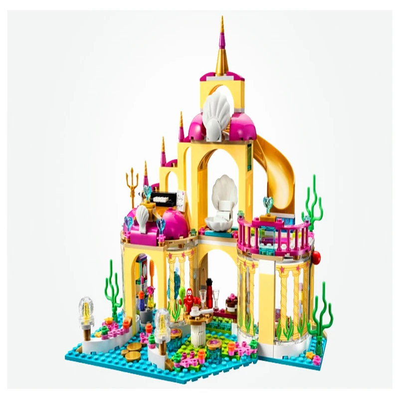 Pаспродажа BELA 10436 принцесса Русалка Ариэль подводный дворец строительные блоки Кирпич совместимый 41063 Playmobil игрушки для детей