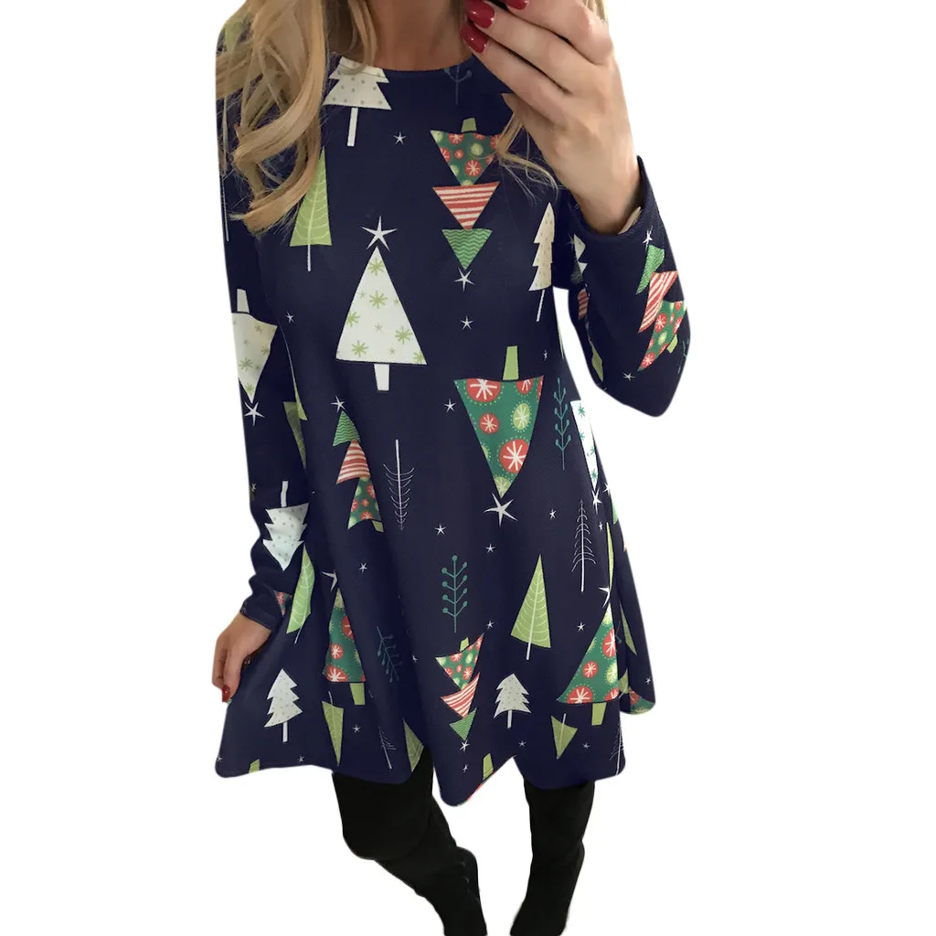 

Women Boho Maxi Beach Long Cocktail Party Floral Dress Casual Print Dresses Cute Cartoon New Year Clothing Christmas Party