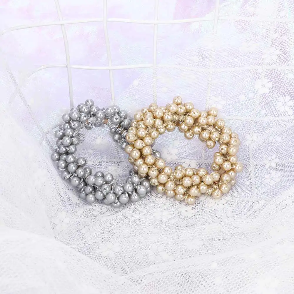 Girl Elastic Large Pearl Vine Hair Rope Multi layer Strings Hair Rope