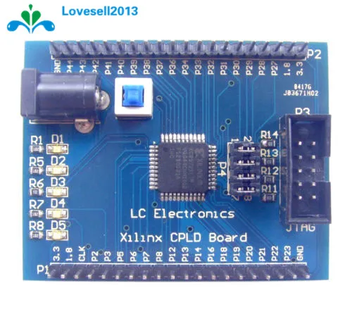

Xilinx XC9572XL AMS CPLD Development Learning Board Test Board+4 Programm LED