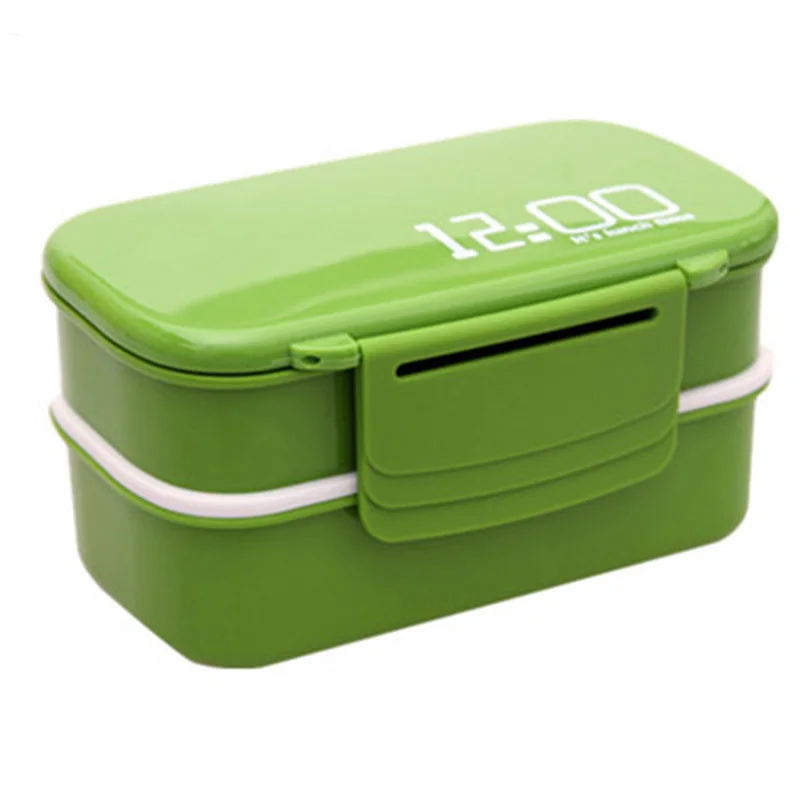 

1400ml Large Capacity Double Layer Plastic Lunch Box Bento Box Food Container Lunchbox For Kids Student Picnic School