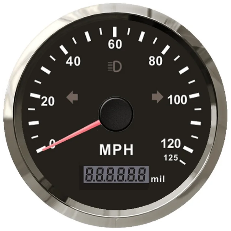 

85mm MPH GPS Speedometer Odometer 125MPH Mileage Adjustable Overspeed Alarm for Boat Car Truck Motorcycle