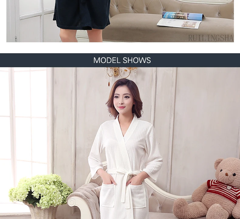 On Sale Lovers Summer Suck Water Kimono Bath Robe Men Plus Size Sexy Waffle Bathrobe Mens Dressing Gown Male Lounge Robes mens pajama pants